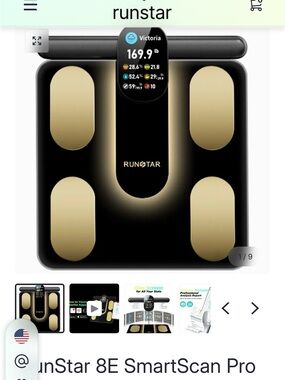 RunStar Smart Body fat Scale 8 electrodes and the advanced algorithm